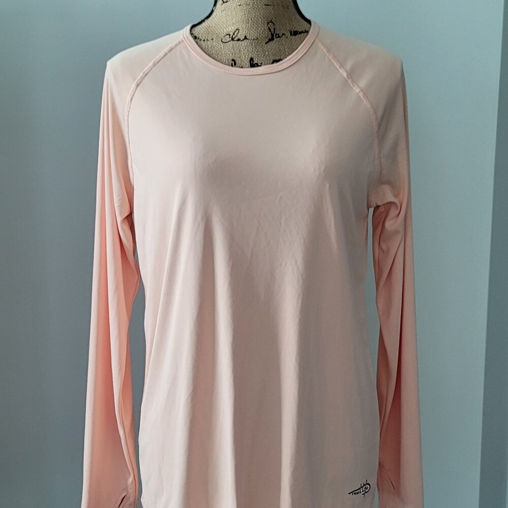 Reel Life Long Sleeve Shirt Womens Large Peach Parfait UV Defender Fishing Top